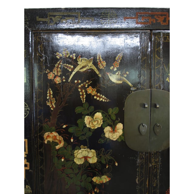Birds and Flower Antique Chinese Cabinet For Sale In Greensboro - Image 6 of 13