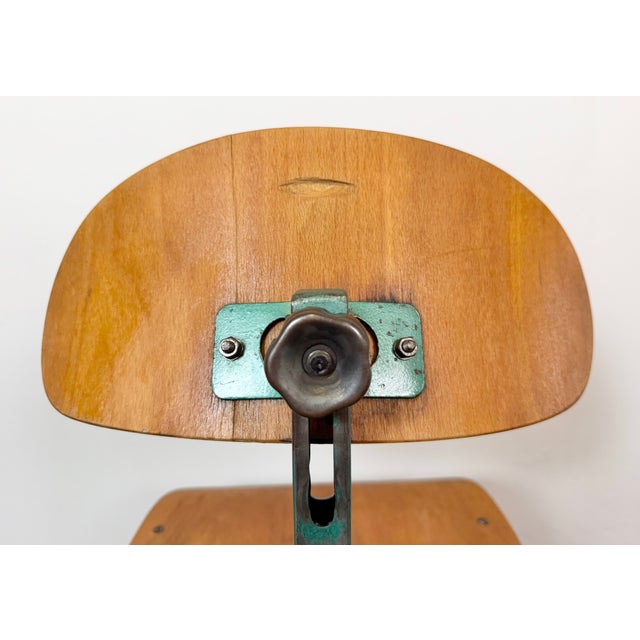 Industrial Dark Green Workshop Chair, 1950s For Sale - Image 16 of 18