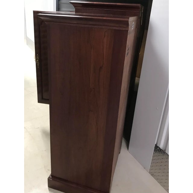 Wood 1990s Vintage Ethan Allen Cherry Wood 3 Piece Wall Unit With Middle Cabinet and 2 Bookcases For Sale - Image 7 of 9