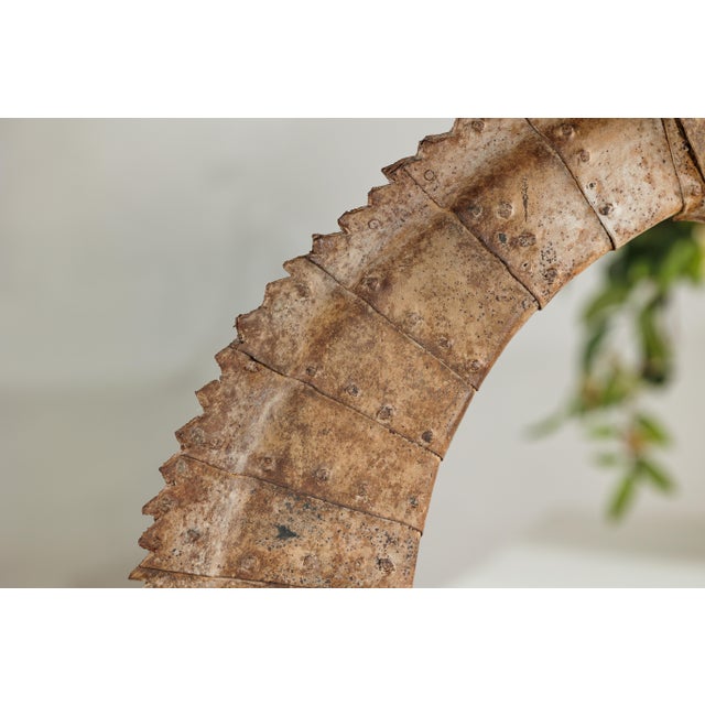 Vintage Indian Riveted Iron Horse Sculpture with Rustic Patina For Sale - Image 9 of 18