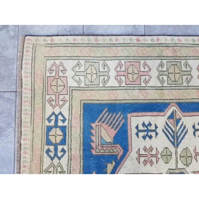 Art Deco 1960s Turkish Rectangular Vintage Rug For Sale - Image 3 of 11