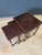Antique Hand-Crafted Mahogany Nesting Tables With Leather Tops, 1910 For Sale - Image 16 of 17