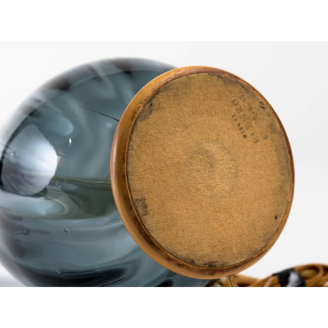 Blenko Smoky Blue Glass Bottle Lamp For Sale In Jacksonville, FL - Image 6 of 9