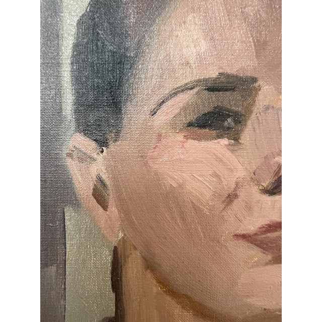 Albert Chavaz, Portrait de jeune femme, 1977, Oil on Cardboard, Framed For Sale - Image 7 of 11