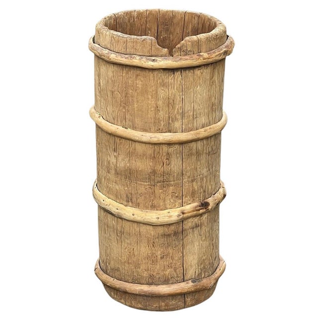 Boho Chic Vintage Wooden Planter For Sale - Image 3 of 4