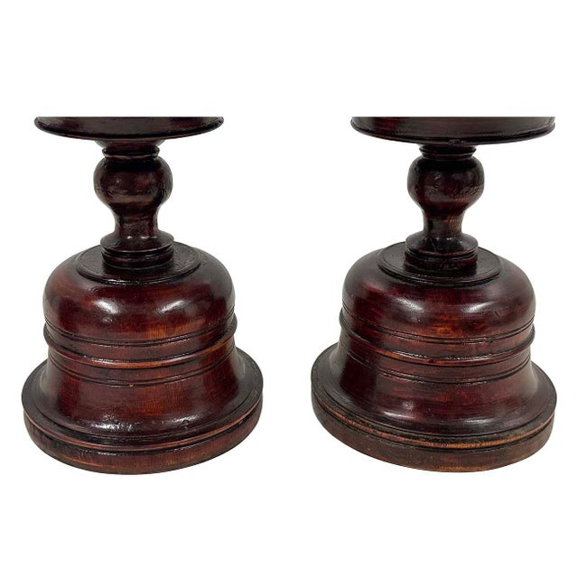 Wood Vintage Chinese 6 Pieces Wooden Buddhist Offering Set For Sale - Image 7 of 12