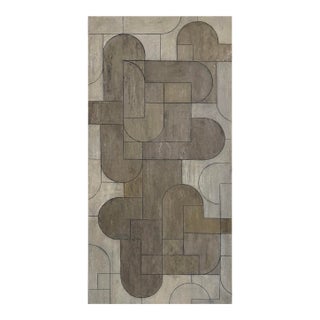 Contemporary Geometric Abstract Oil Painting Neutral Colors by Stephen Cimini For Sale