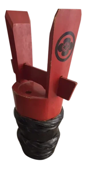 Lacquered Japanese Saki Cask, With Horns Meiji Era