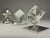 Space Age Geometric Aluminum Table Sculptures, 1970s, Set of 3, in Very Good conditions. Designed 1970 to 1979