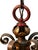 Large pendant light with four exposed bulbs surrounding it. Original paint finish is worn mostly on the top with some dark...