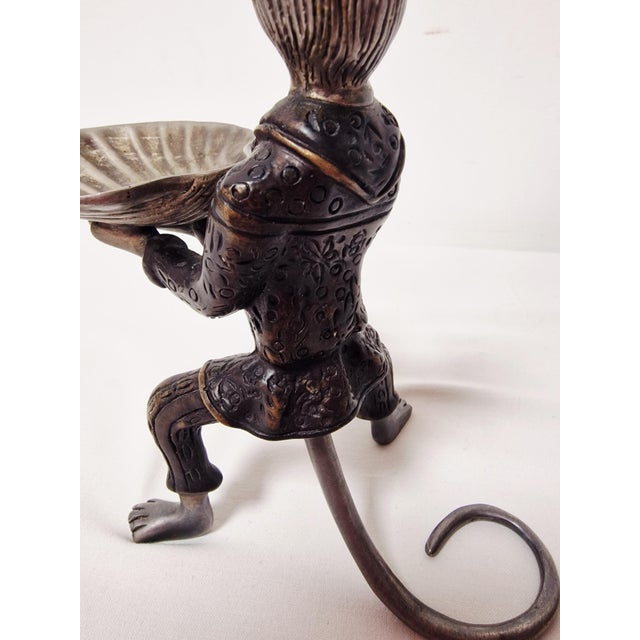 Monkey Butler Candleholders in Bronze, 1890s, Set of 2 For Sale - Image 11 of 15