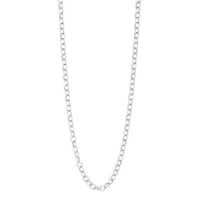 18 Karat White Gold Large Link Chain 20 Inch For Sale