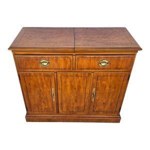 Drexel Campaign Dry Bar Side Board Slide Top Rolling 1970s