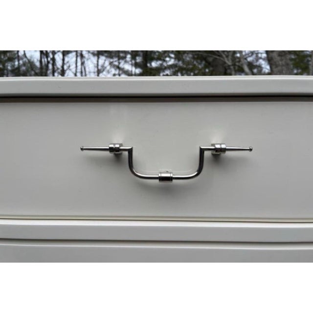 Wood Tommi Parzinger 4 Drawer White Lacquered Console Table Credenza For Sale - Image 7 of 11