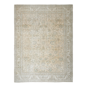 1970s Vintage Persian Handknotted Wool Orange Oversize Area Rug