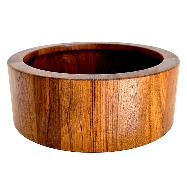 1960s Dansk Staved Danish Teak Wood Bowl, Designed by Jens H, Quistgaard For Sale - Image 16 of 17