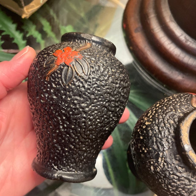 Onyx 2 Antique Japanese Takanabe Decorative Pots For Sale - Image 8 of 12