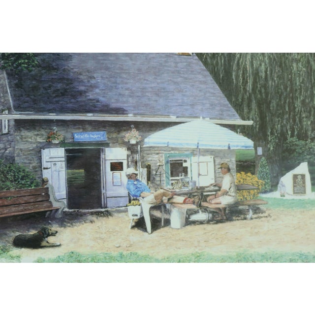 1990s Framed & Matted Fishing Camp Little Lehigh Fly Shop Print For Sale - Image 4 of 7