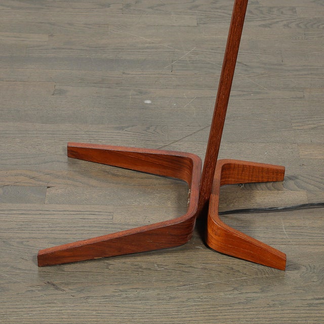 Mid-Century Modernist Teak Bentwood Sculptural Floor Lamp With Diffuser For Sale - Image 4 of 18