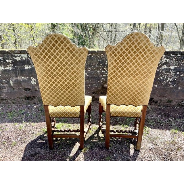 Vintage Jacobean Style Dining Side Chairs—Set of Six For Sale - Image 9 of 11