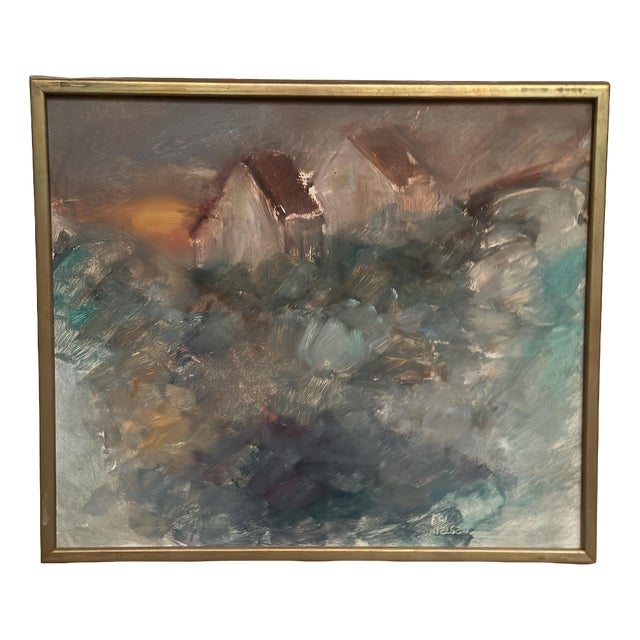 Kai Nielsen, Afton, 1960s, Oil Painting on Panel, Framed For Sale