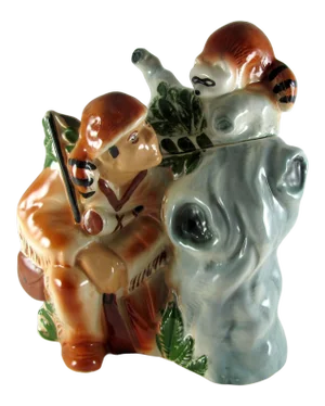 1950s Sierra Vista Davy Crockett Cookie Jar Raccoon King of the Wild Frontier