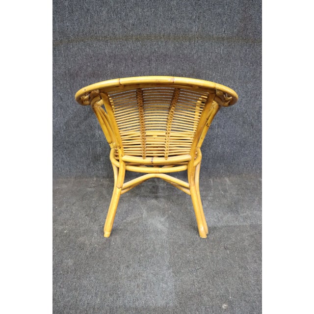 Wood Mid Century Bamboo Style Arm Chair For Sale - Image 7 of 8