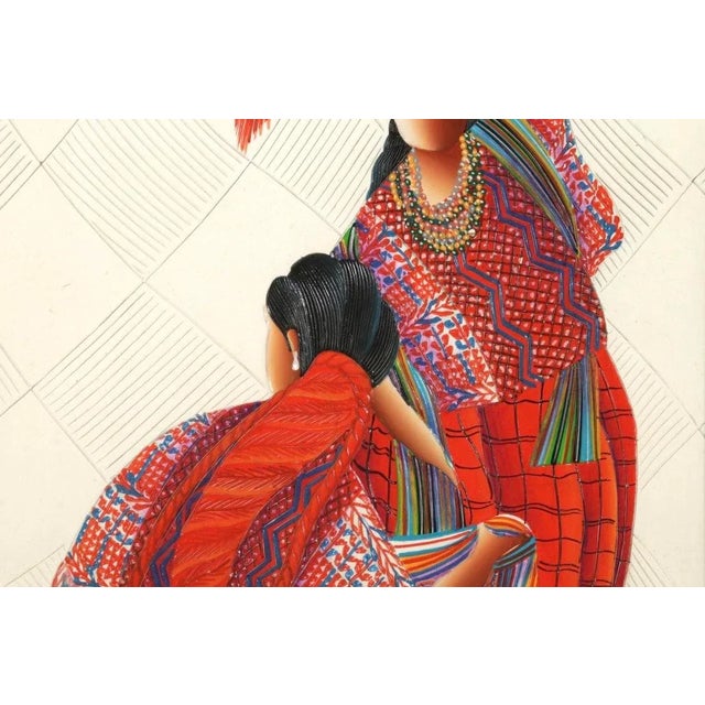 Modern Folk Art Painting Women Indigenous Clothing For Sale - Image 4 of 11