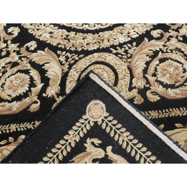Early 21st Century Vintage Hand Knotted Savonnerie Rug. 7'10"x 8' For Sale - Image 9 of 13