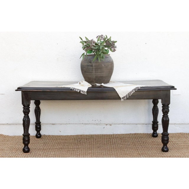 Ebony Rare Original Anglo Indian Dining Table For Sale - Image 8 of 8