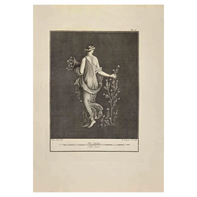 Pietro Campana, Flora Goddess, Allegory of Spring, Etching, 18th Century For Sale