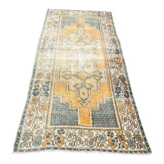 1960s Vintage Turkish Rug - 3′7″ × 8′2″ For Sale