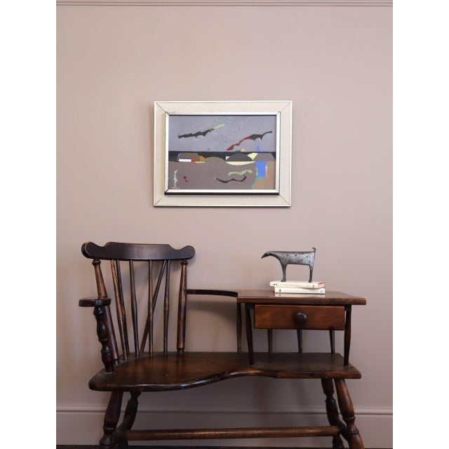 Mid-Century Modern Mid-Century Modern 'Landscape Remembered' Vintage Original Abstract Landscape Oil Painting by Swedish Artist Hans Osswald (1919-1983), Framed For Sale - Image 3 of 12