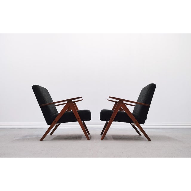 Mid-Century Modern Easy Chair in Black Boucle, 1960s For Sale - Image 10 of 14