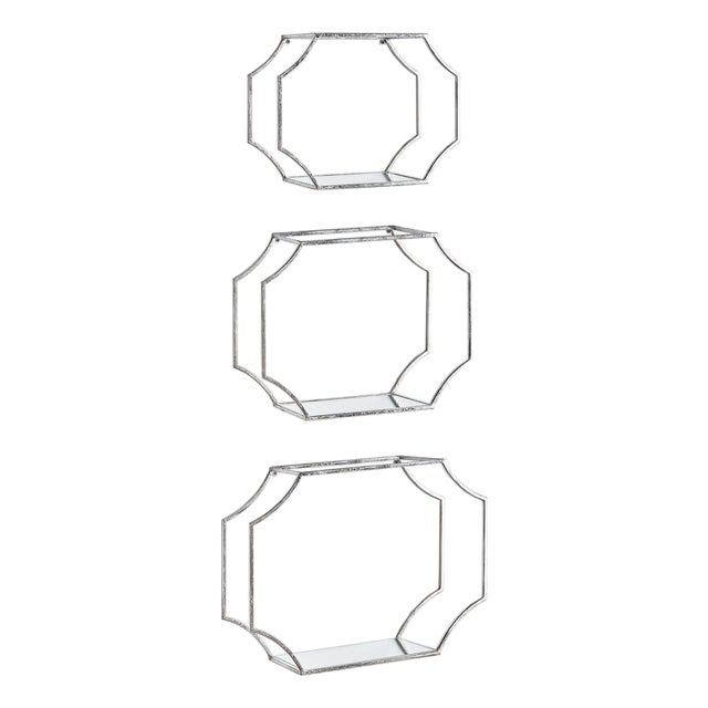 Hudson Mirrored Wall Shelves, Set Of 3 For Sale
