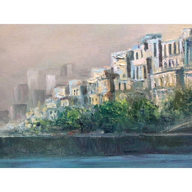 Mid Century Cityscape Painting New Work City Signed Large Wall Art For Sale - Image 4 of 8