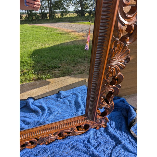 This mirror is part of the Drexel heritage Talavera Tuscan collection. It features a rich, solid mahogany frame. This...