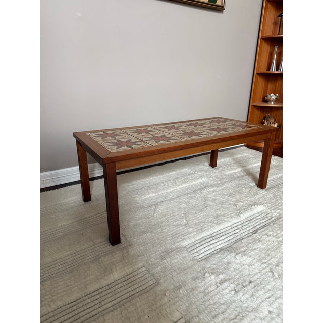 Mid-Century Modern 1960s Teak and Ceramic Tile Top Coffee Table For Sale - Image 4 of 12
