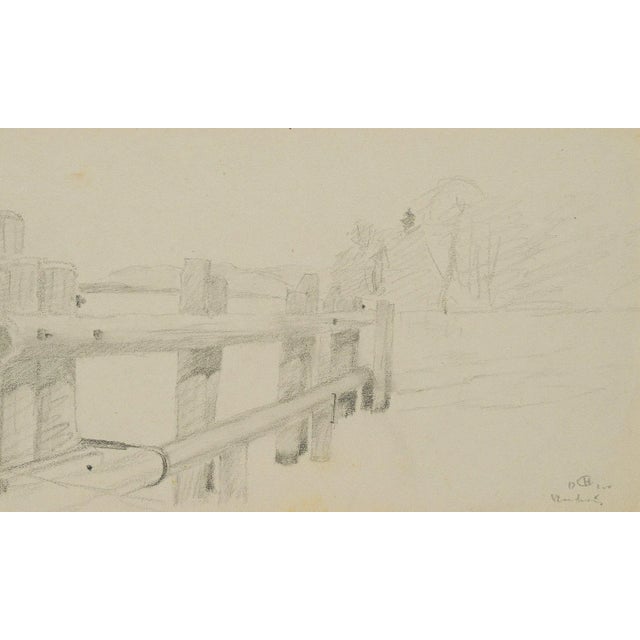 H. Christiansen, Jetty on the Banks of the Starnberg Lake, 1922, Pencil For Sale - Image 3 of 3