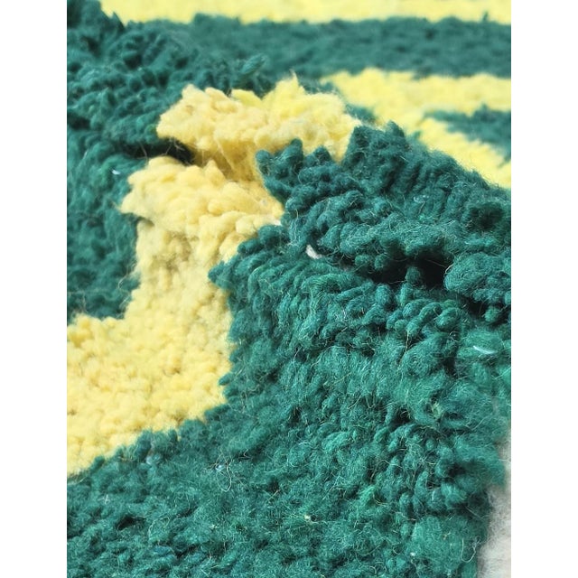 Green Geometric Green Berber Wool Rug - 9.6 X 8.3 Ft For Sale - Image 8 of 8