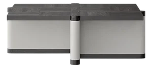 Figured Shape Table in Black Oak and Contrast White Legs by Ultramobili