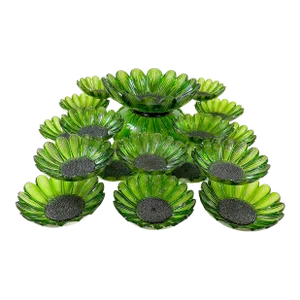 1960's Acrylic "Daisy" Large Salad Bowl Set - 22 Pieces