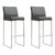 Denmark Grey Vegan Leather & Steel Bar Stools - Set of 2 For Sale
