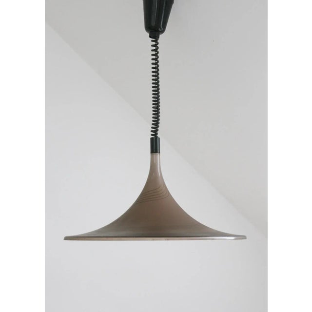 - Large Trumpet Guzzini/Meblo pendant lamp - Manufactured in the 80s by Meblo, Yugoslavia - The lampshade's height is...