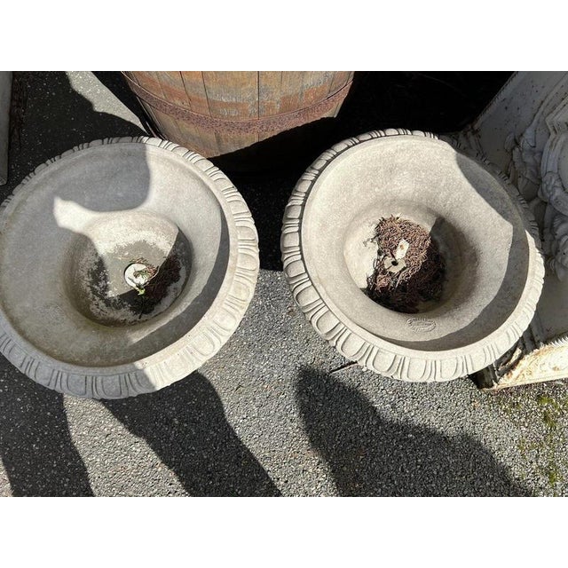 English Cast Stone Garden Urns, Set of 2 For Sale - Image 18 of 18