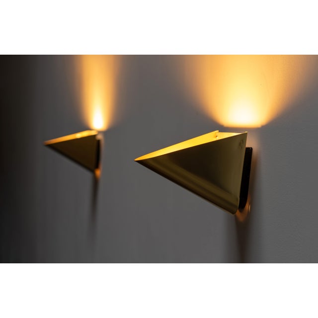 Brass Wall Sconces by Jean Perzel for Atelier Perzel, France, 1960s, Set of 2 For Sale - Image 6 of 12