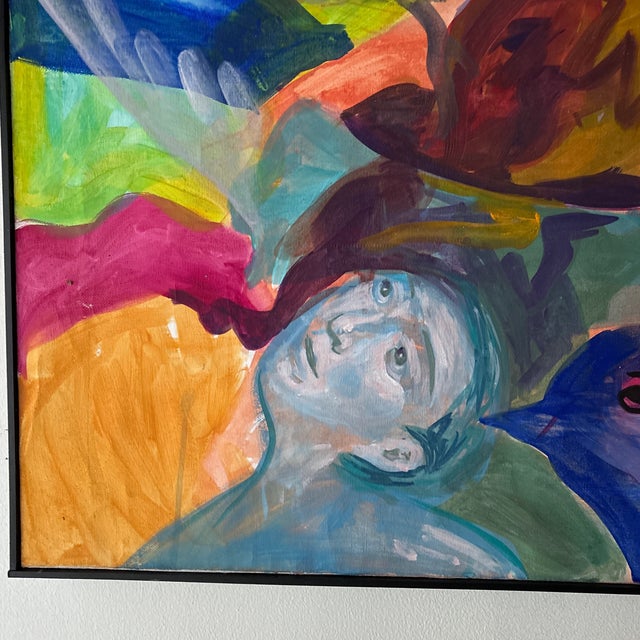 2000 - 2009 Framed Contemporary Modern Abstract Painting on Canvas, Signed by the Artist For Sale - Image 5 of 7