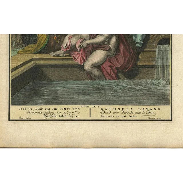 After Picart, Bathsheba in the Bath Scene, Engraving, 1730 For Sale - Image 5 of 10