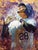 This oil painting on wood captures a moment of reflection and triumph, depicting a baseball player in a Rockies uniform,...