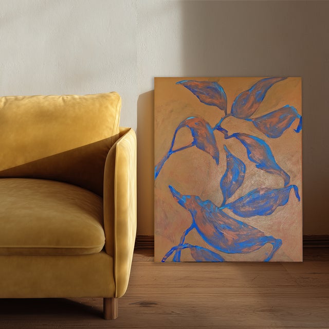 2020s Abstract Botanical Acrylic Painting on Canvas, 24x30 Original Modern Organic Art by Tatiana Duperault For Sale - Image 5 of 6